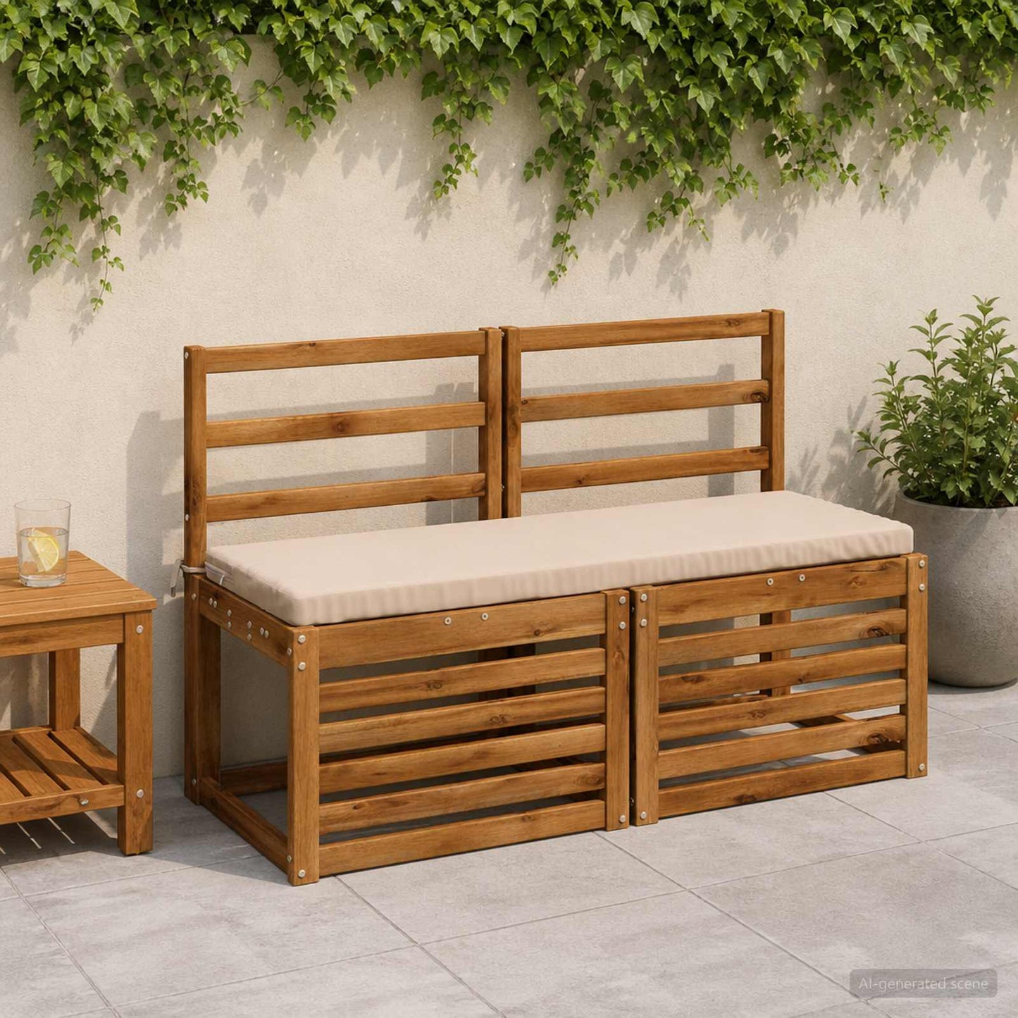 Bench Cushion SOEST 100% Polyester Cream 100 x 40 x 5 cm