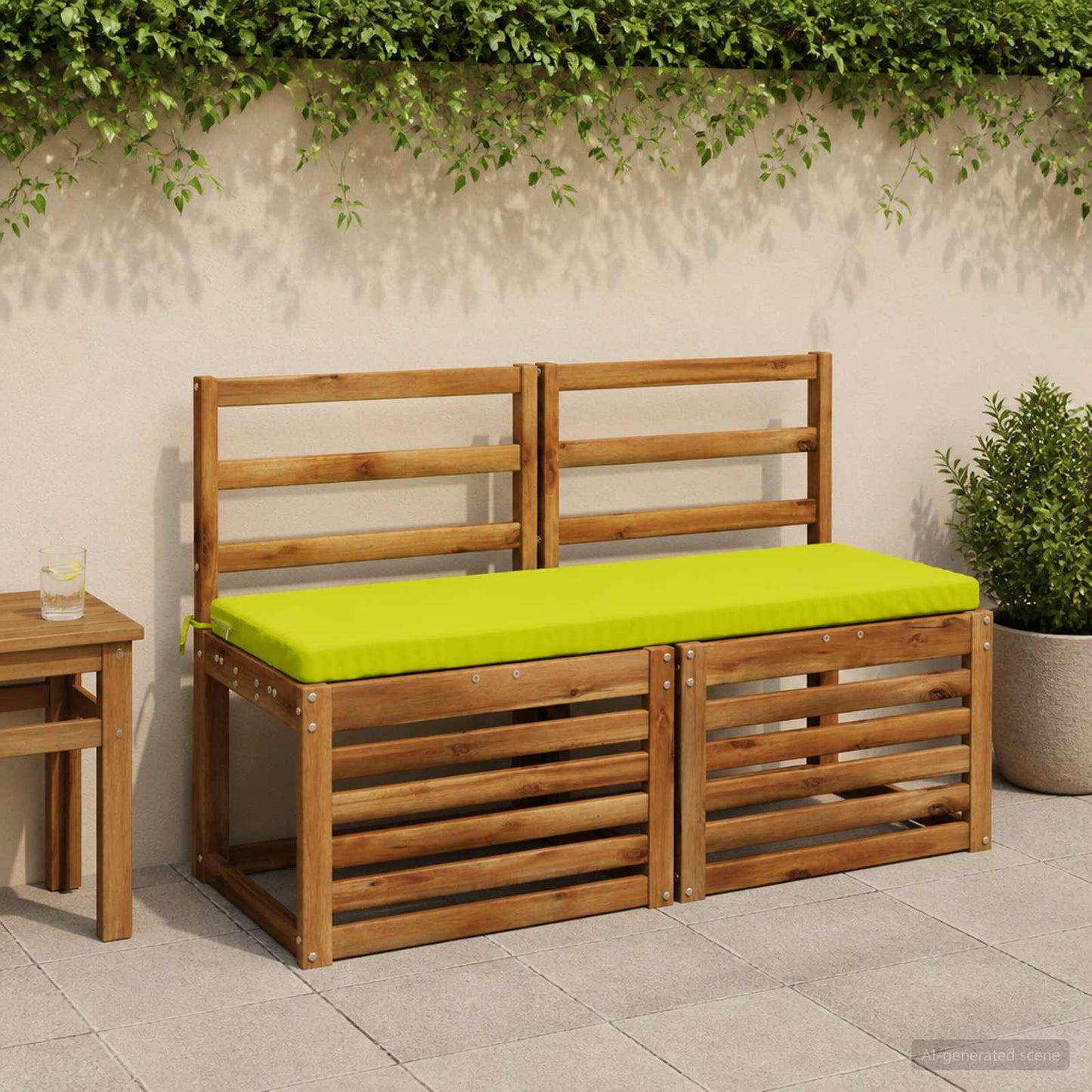 Bench Cushion SOEST 100% Polyester Bright Green 110 x 40 x 5 cm