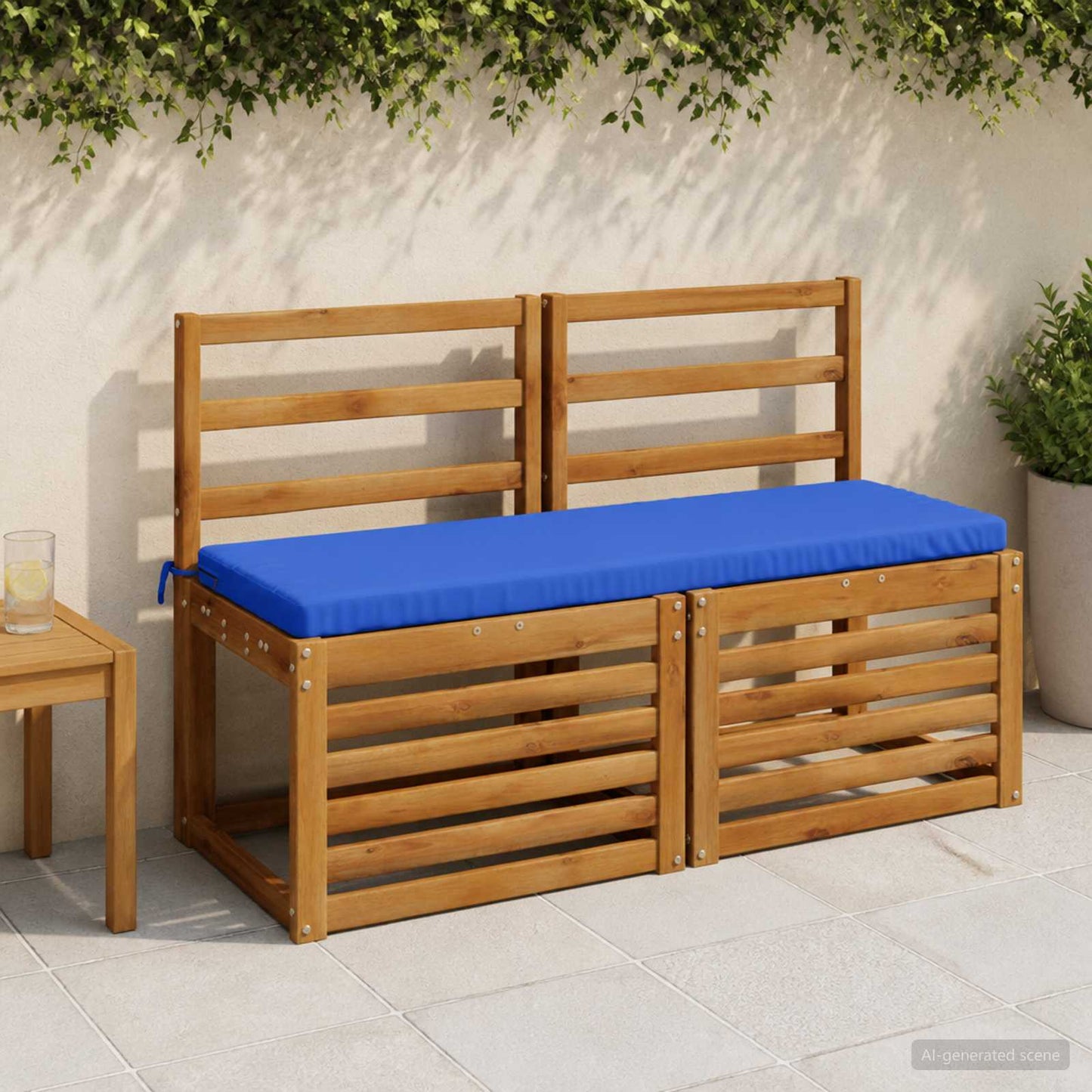 Bench Cushion SOEST 100% Polyester Royal Blue 100 x 40 x 5 cm