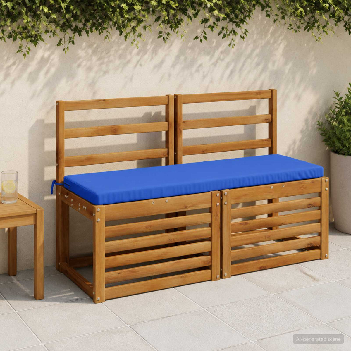 Bench Cushions SOEST 2 pcs 100% Polyester Royal Blue