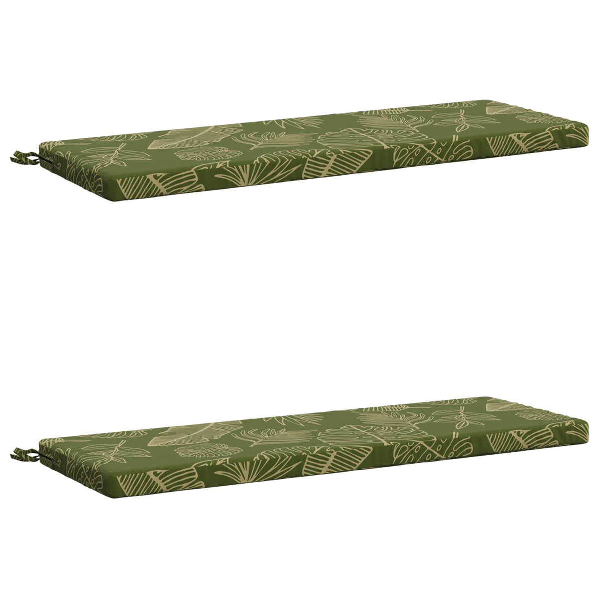 2-Piece Bench Cushions SOEST 100% Polyester Leaf Design