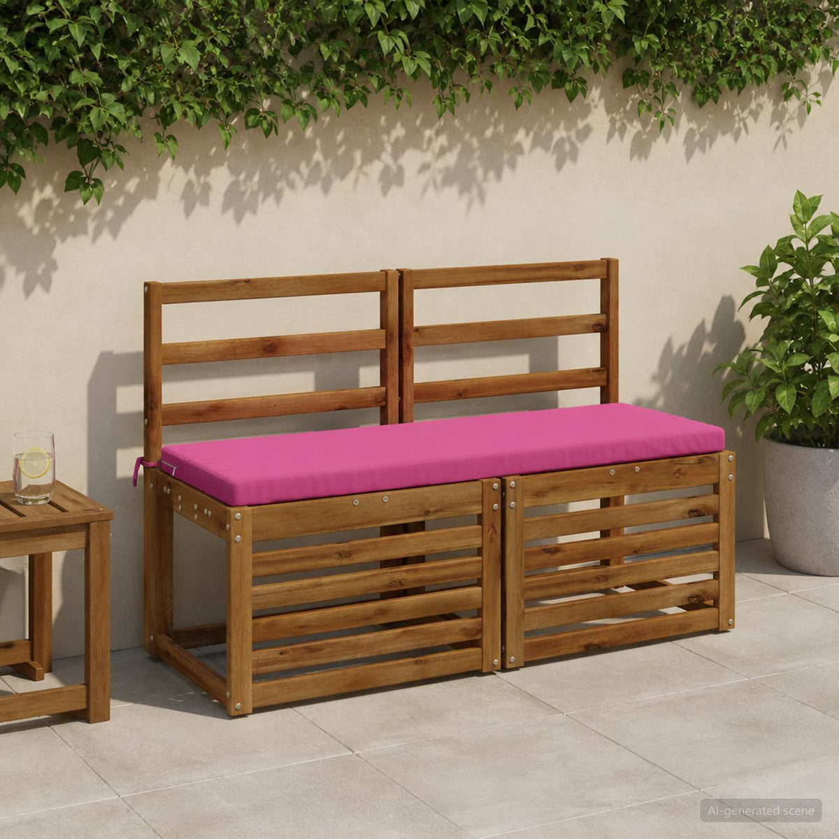 Bench Cushion SOEST 100% Polyester Pink 120 x 40 x 5 cm