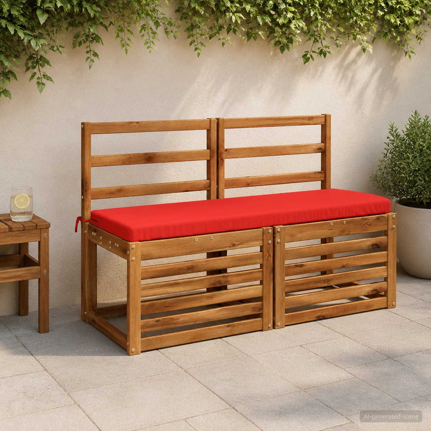 Bench Cushion SOEST 100% Polyester Red 110 x 40 x 5 cm