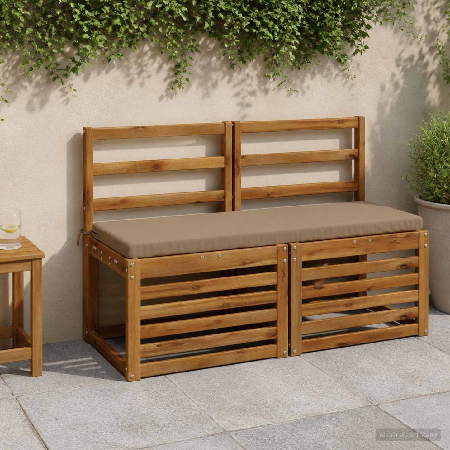 Bench Cushion SOEST 100% Polyester Taupe 110 x 40 x 5 cm