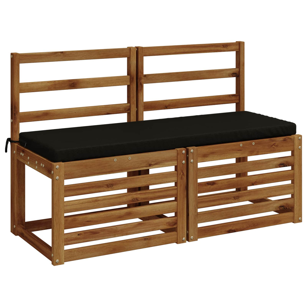 Bench Cushions SOEST 2 pcs 100% Polyester Black 110 x 40 x 5 cm