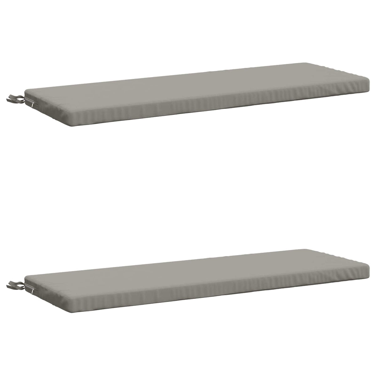 Bench Cushions SOEST 2 pcs 100% Polyester Grey 110 x 40 x 5 cm