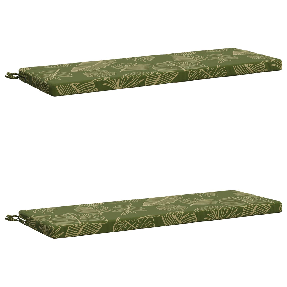 2-Piece Bench Cushions SOEST 2 pcs 100% Polyester Leaf Design