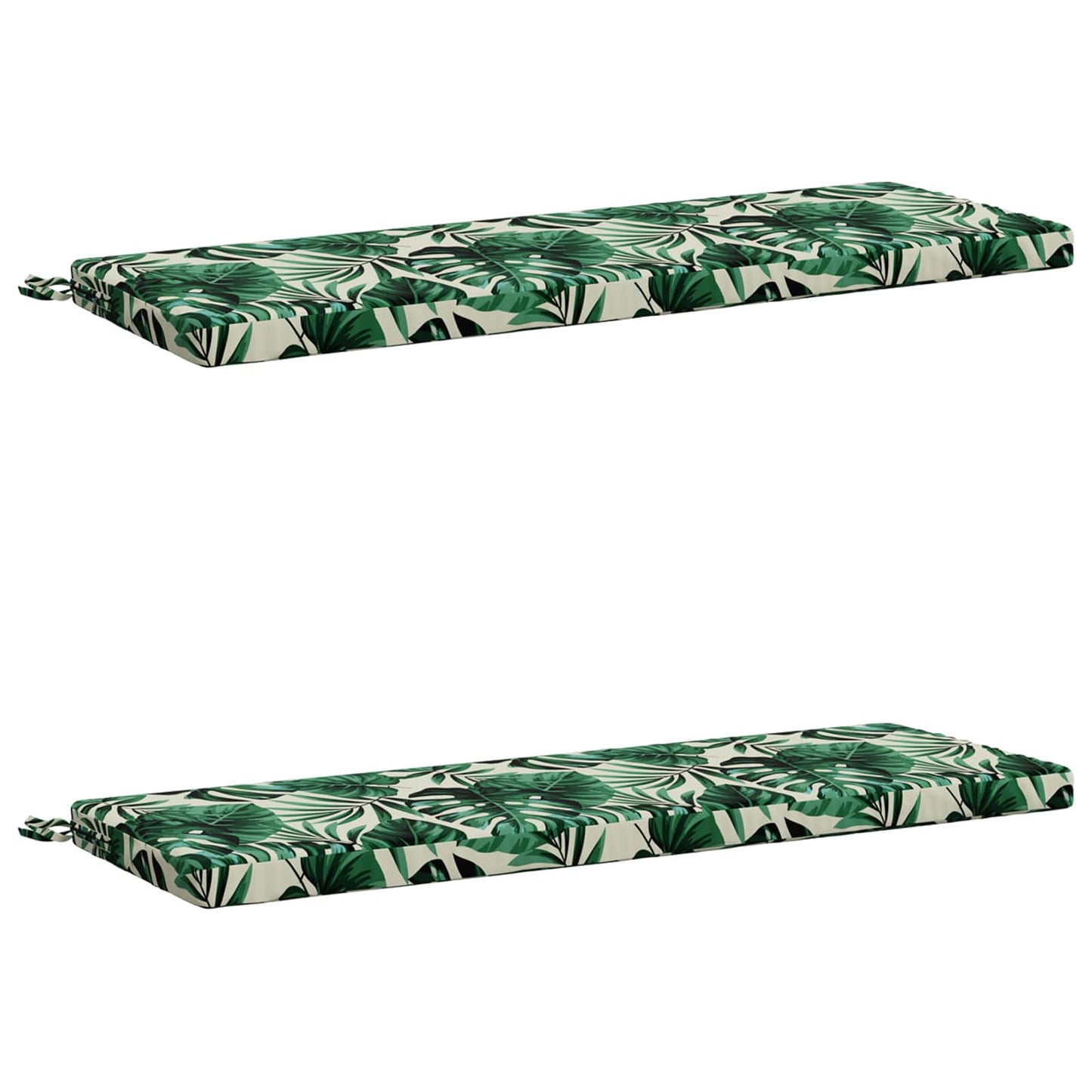 2-Piece Bench Cushions SOEST 2 pcs 100% Polyester Leaf Pattern