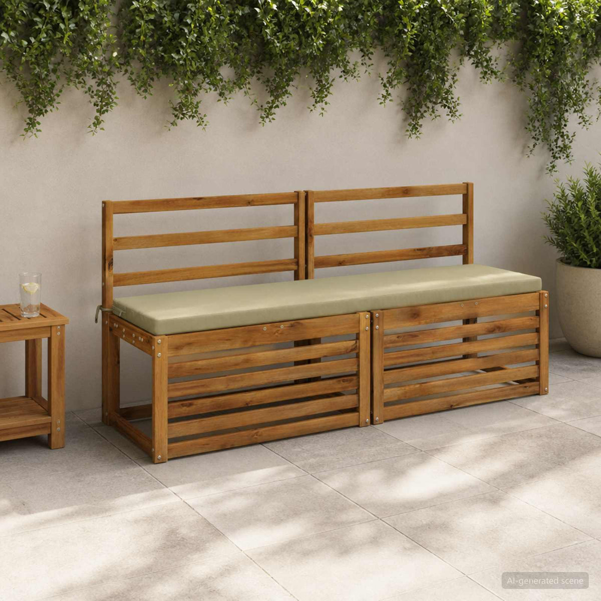 Bench Cushions SOEST 2 pcs 100% Polyester Light Green