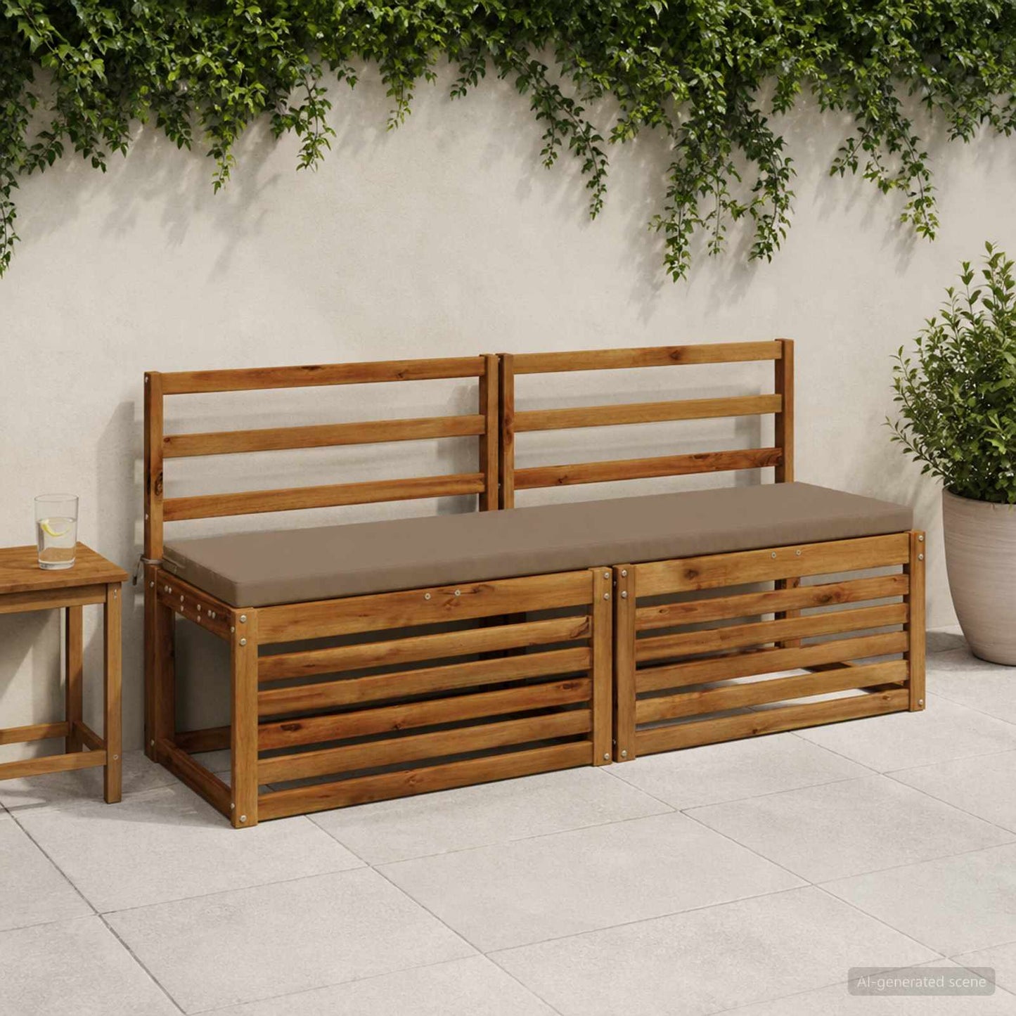 Bench Cushion SOEST 100% Polyester Taupe 140 x 40 x 5 cm