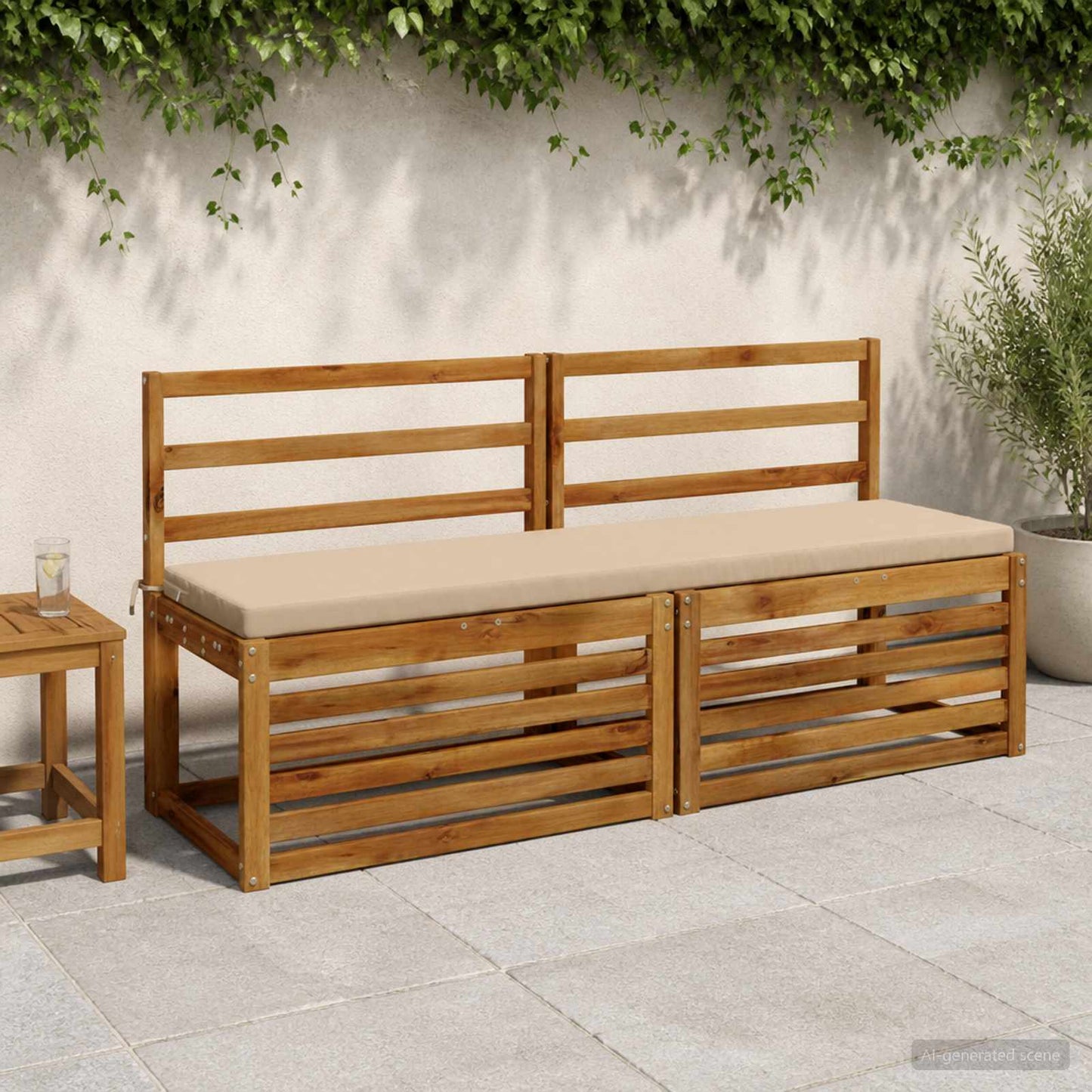 Bench Cushion SOEST 100% Polyester Sand 140 x 40 x 5 cm