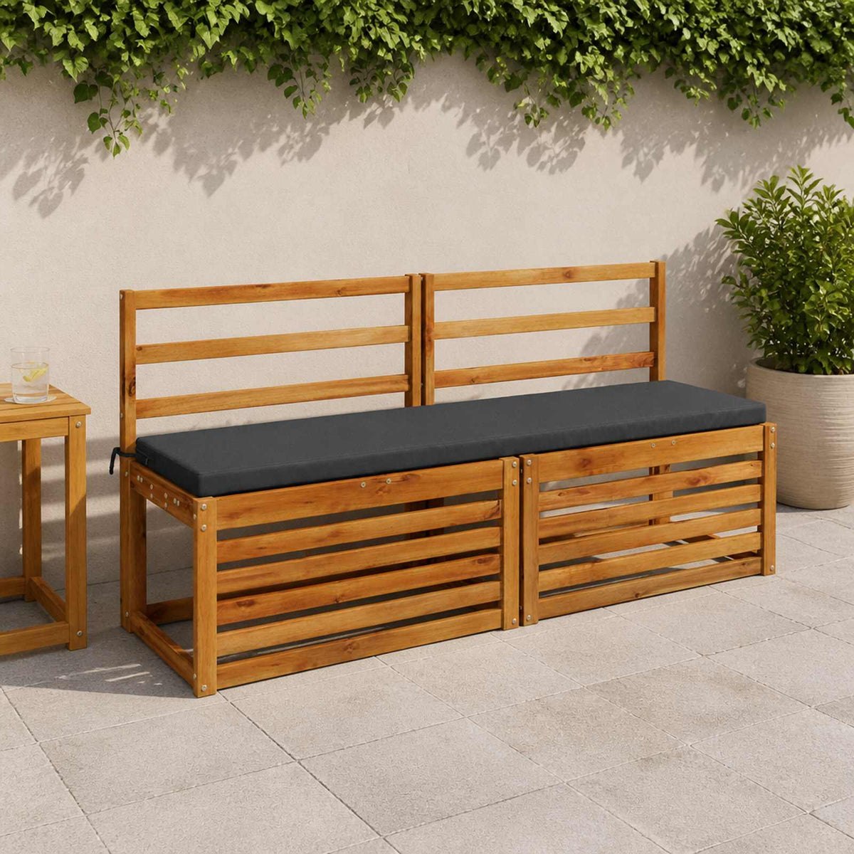 Bench Cushion SOEST 100% Polyester Dark Blue 160 x 40 x 5 cm
