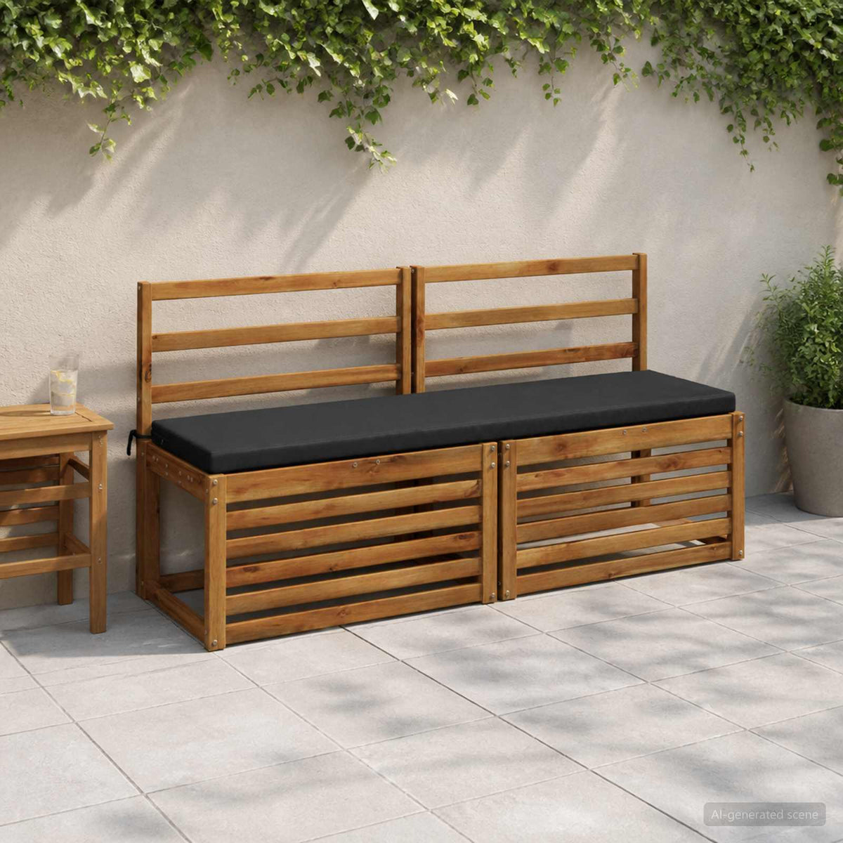 Bench Cushion SOEST 100% Polyester Dark Blue 160 x 40 x 5 cm