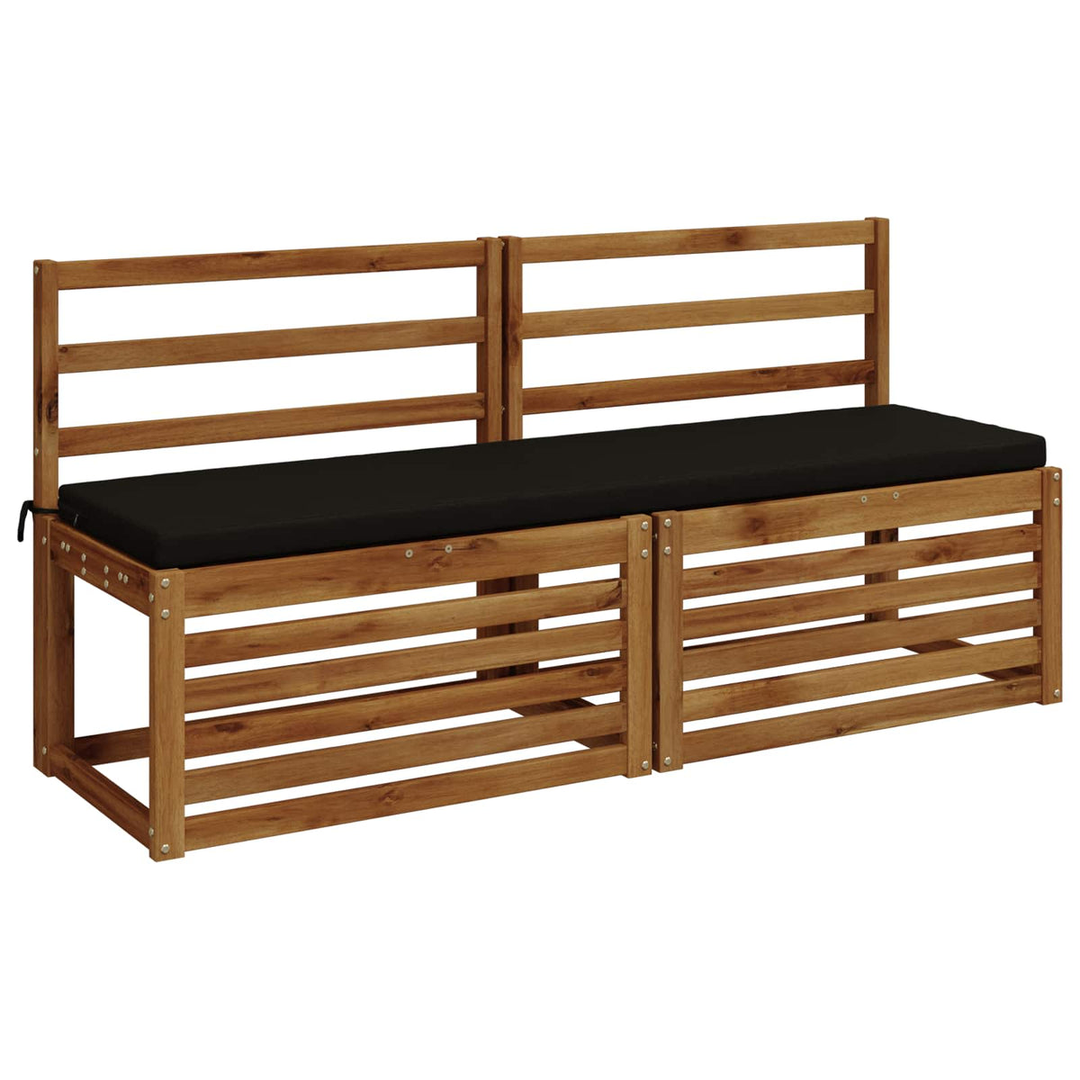 Bench Cushions SOEST 2 pcs 100% Polyester Black 140 x 40 x 5 cm