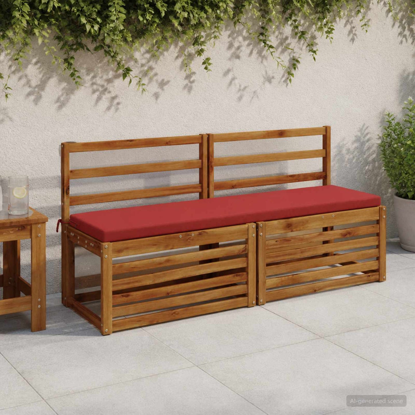 Bench Cushion SOEST 100% Polyester Red 140 x 40 x 5 cm