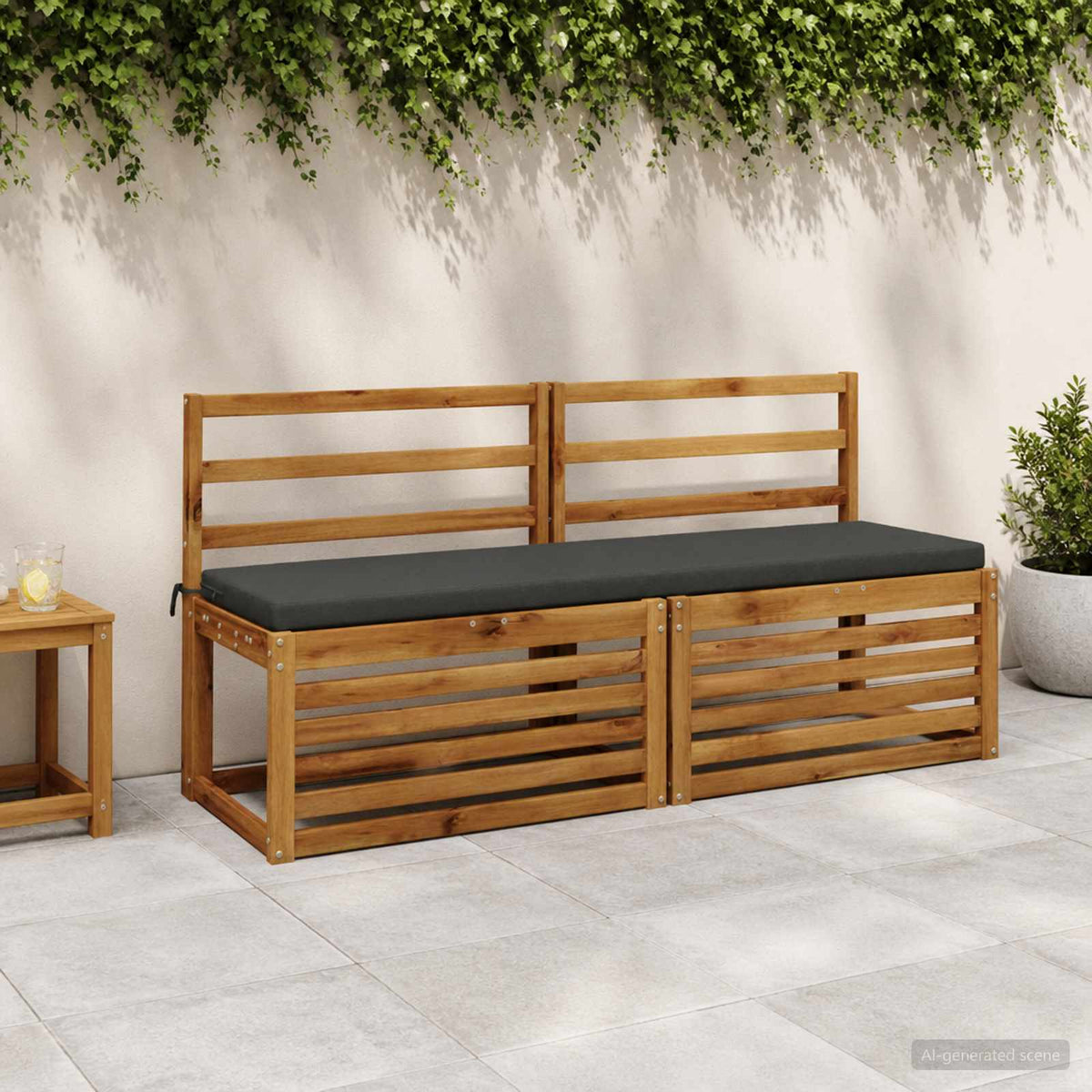 Bench Cushion SOEST 100% Polyester Anthracite 140 x 40 x 5 cm