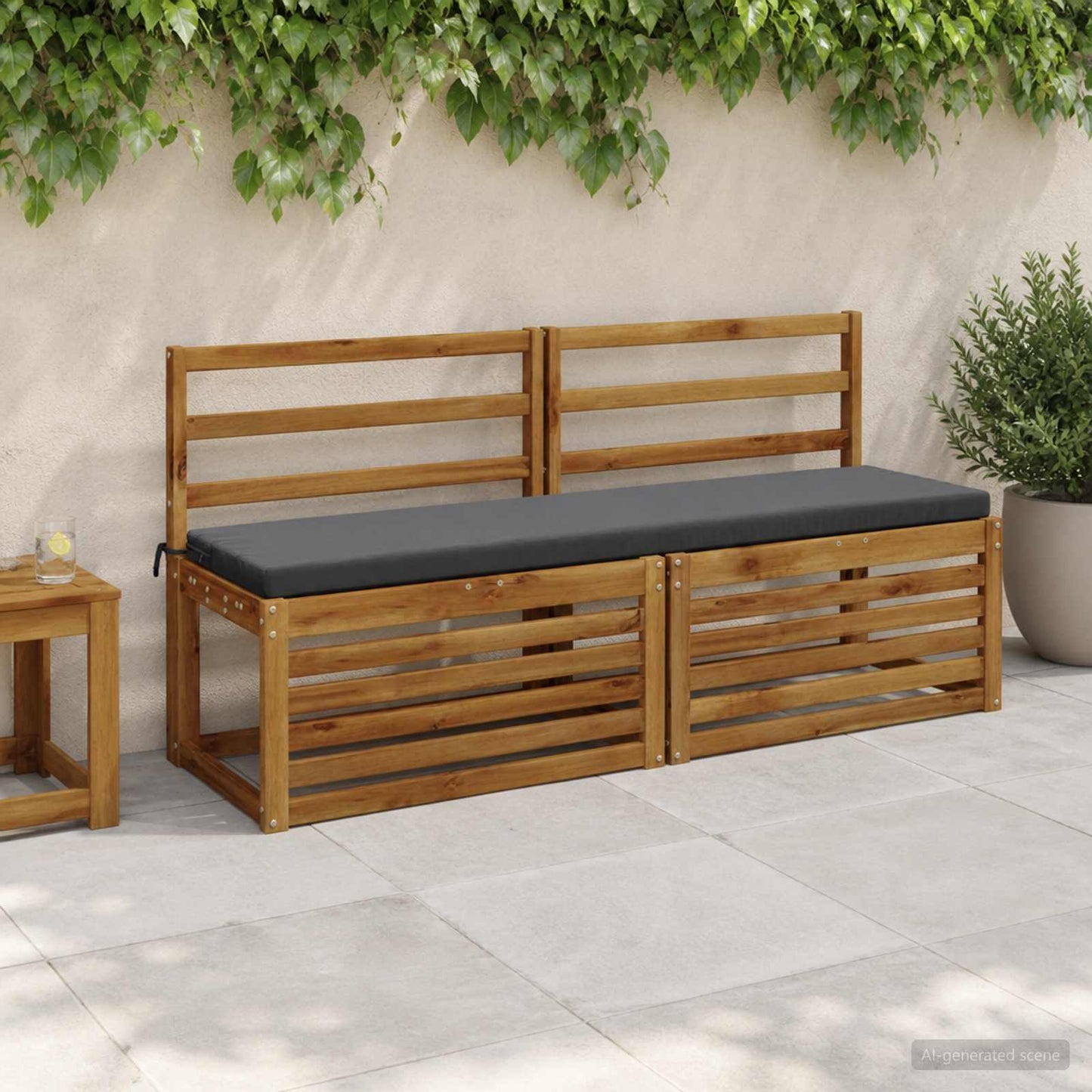2-Piece Bench Cushions SOEST 2 pcs 100% Polyester Anthracite