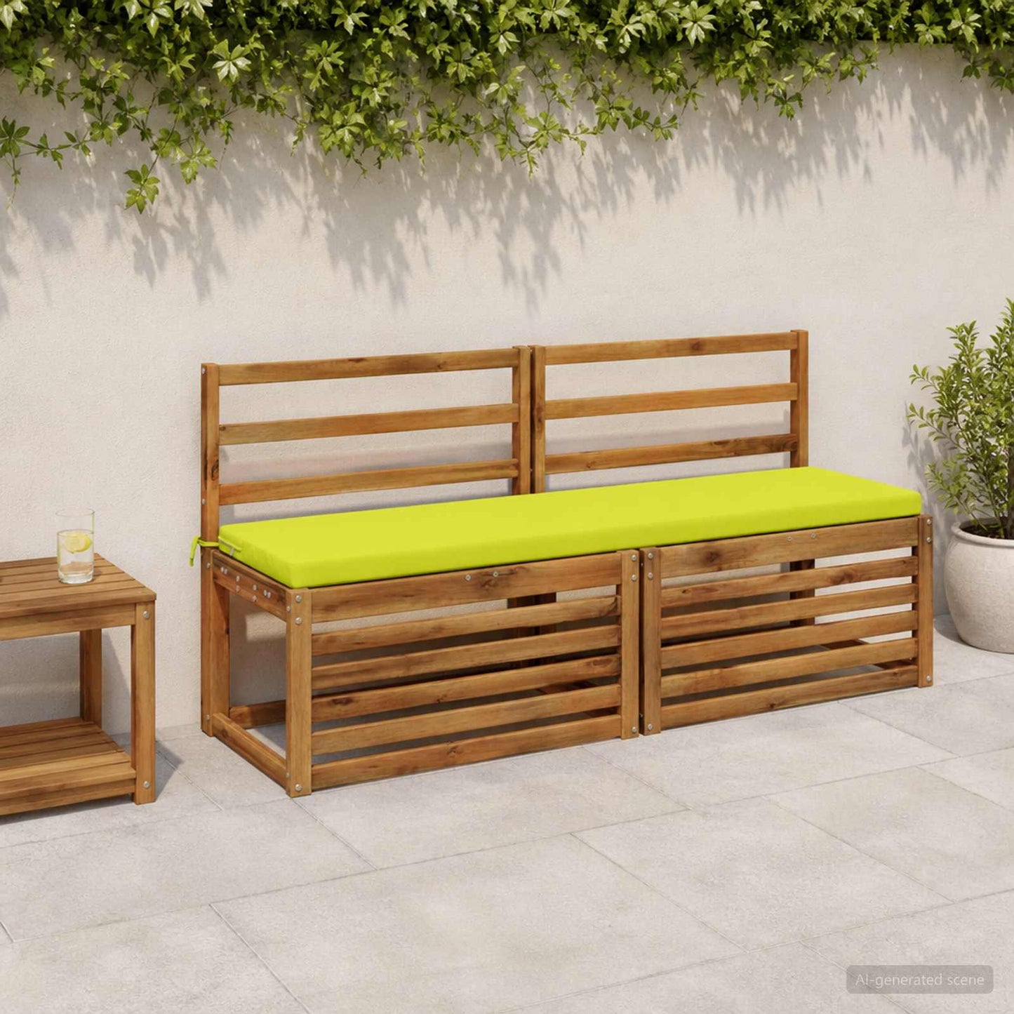 Bench Cushion SOEST 100% Polyester Bright Green 140 x 40 x 5 cm