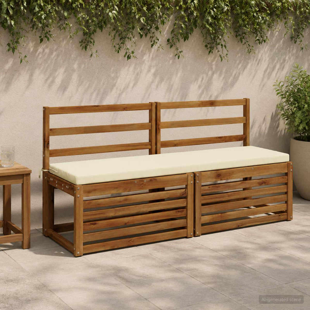 Bench Cushion SOEST 100% Polyester Cream 150 x 40 x 5 cm