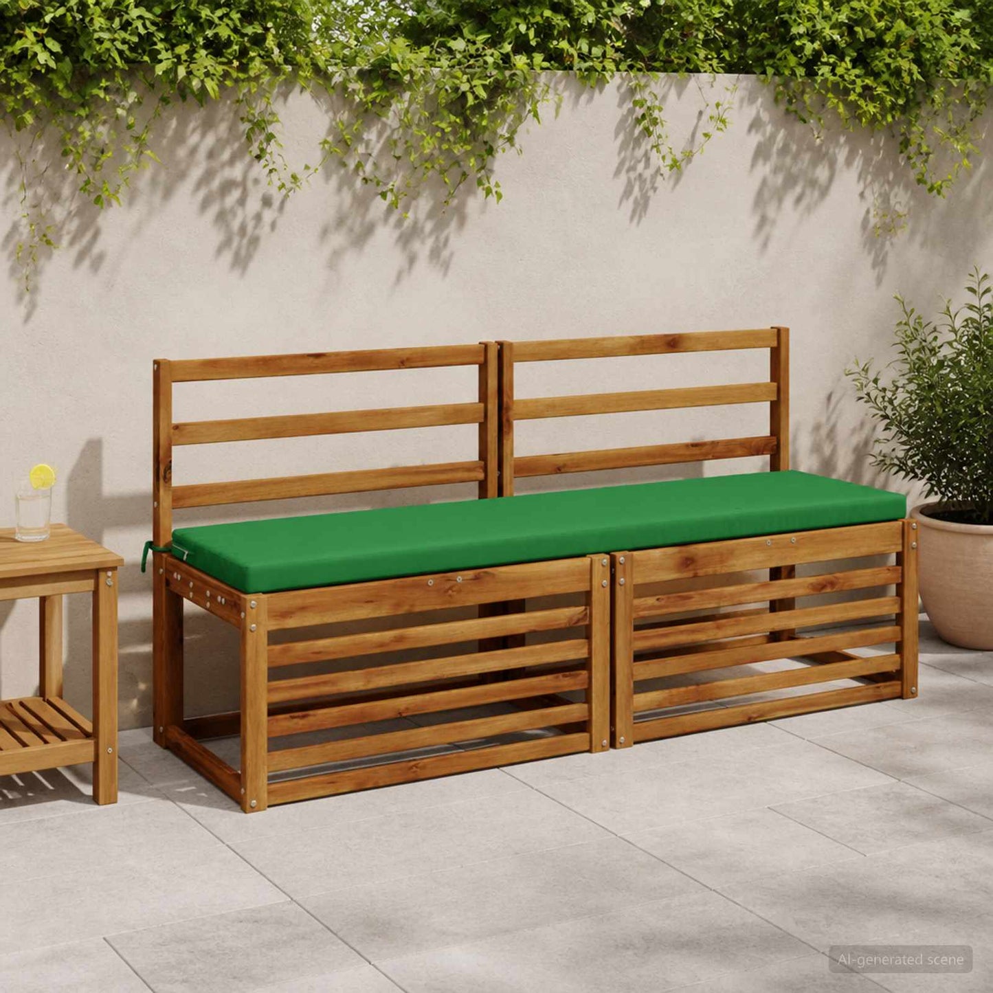 Bench Cushion SOEST 100% Polyester Green 150 x 40 x 5 cm