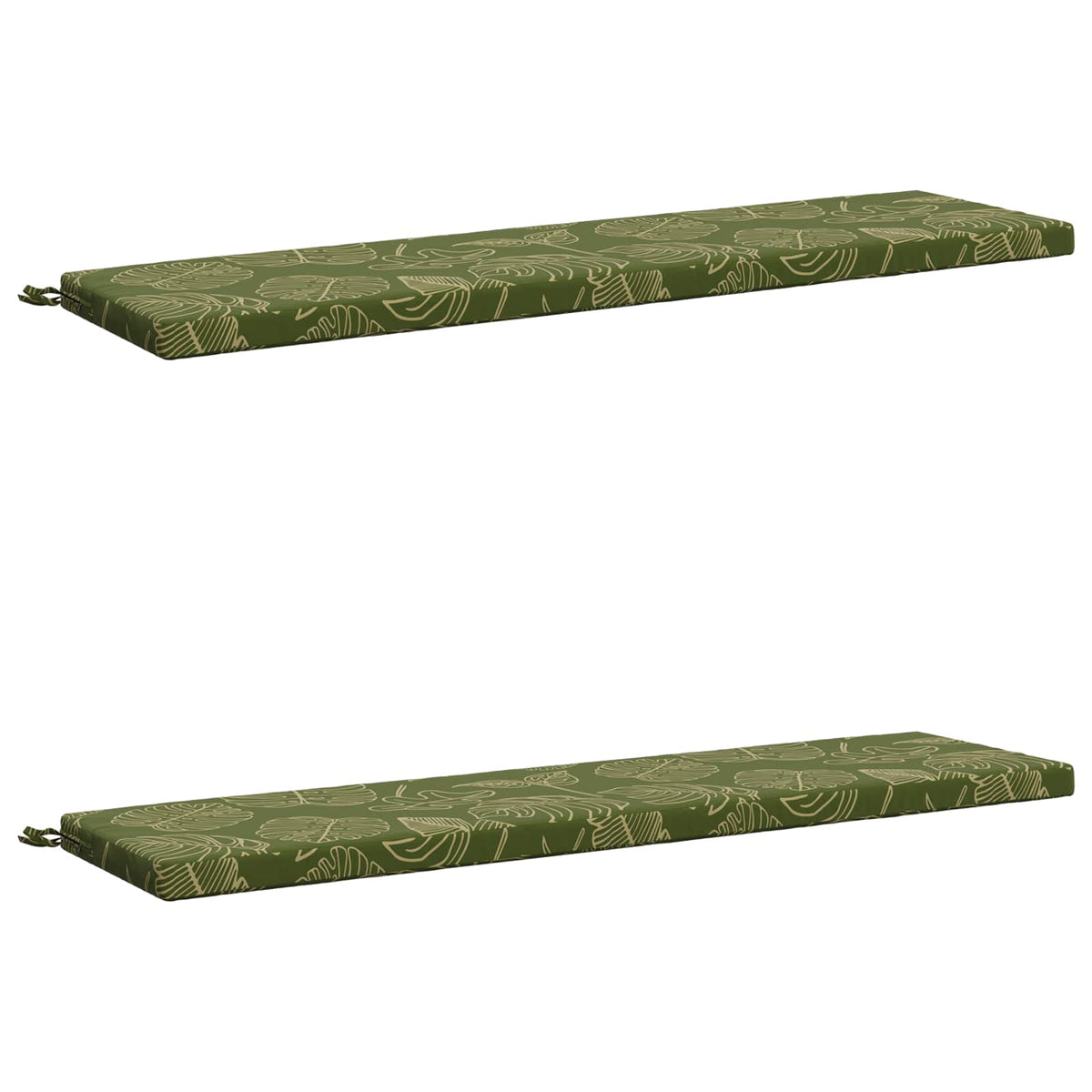 Bench Cushions SOEST 2 pcs 100% Polyester Leaf Design