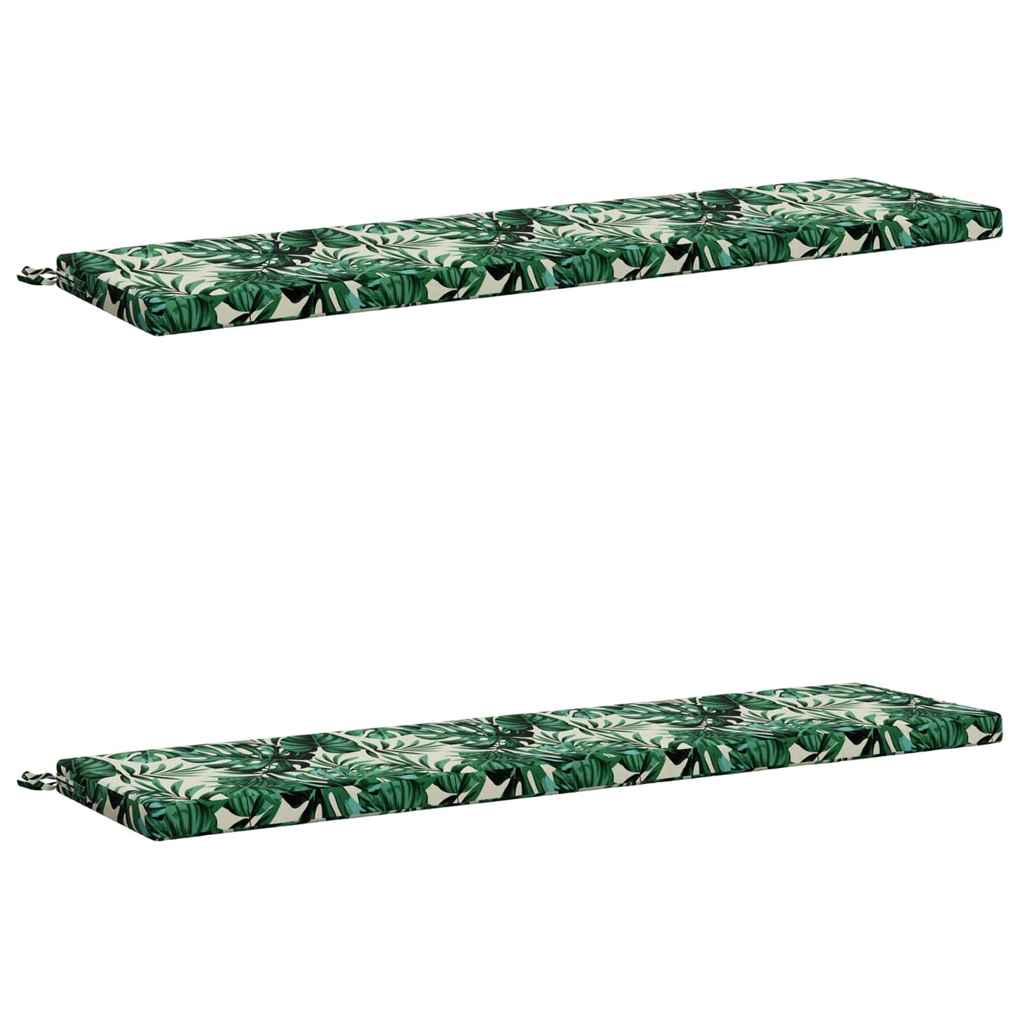 2-Piece Bench Cushions SOEST 2 pcs 100% Polyester Leaf Pattern