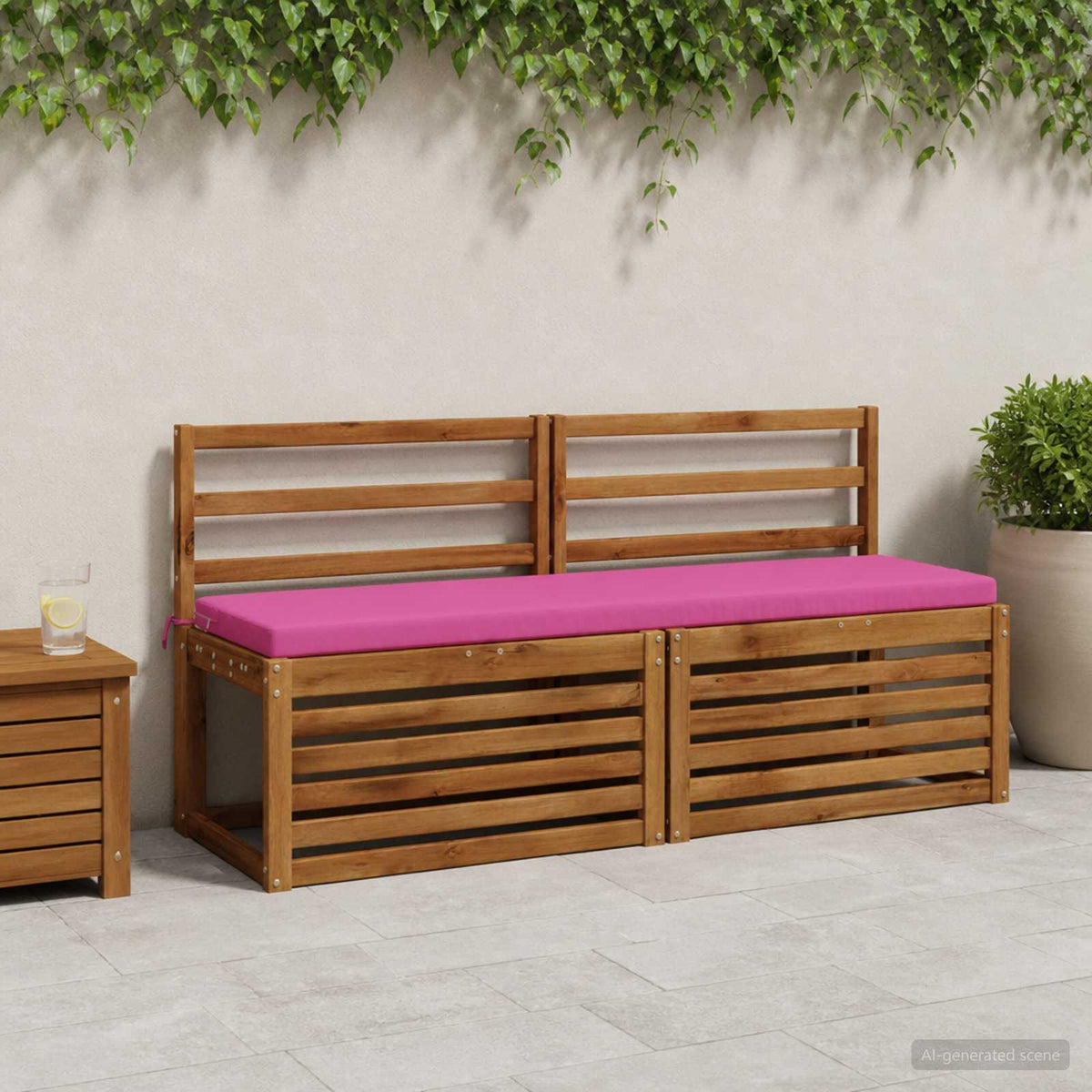Bench Cushion SOEST 100% Polyester Pink 140 x 40 x 5 cm