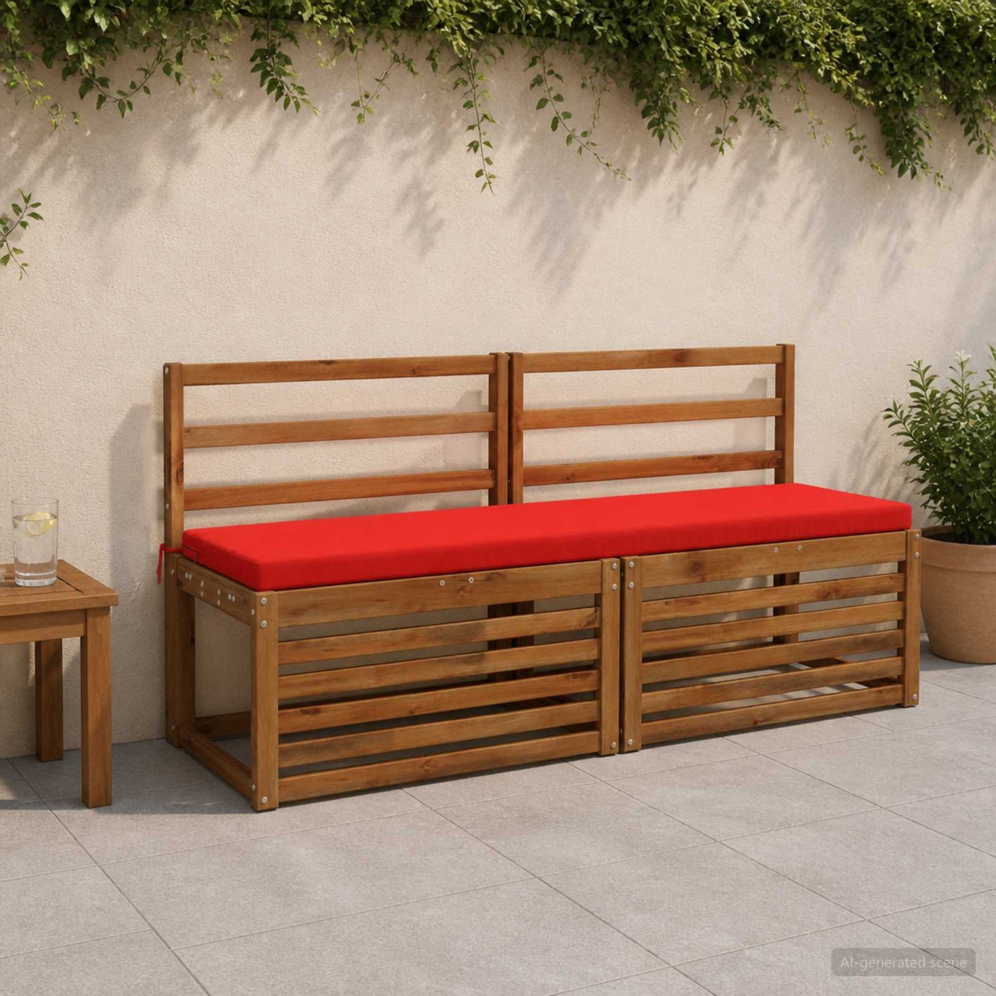 Bench Cushion SOEST 100% Polyester Red 140 x 40 x 5 cm