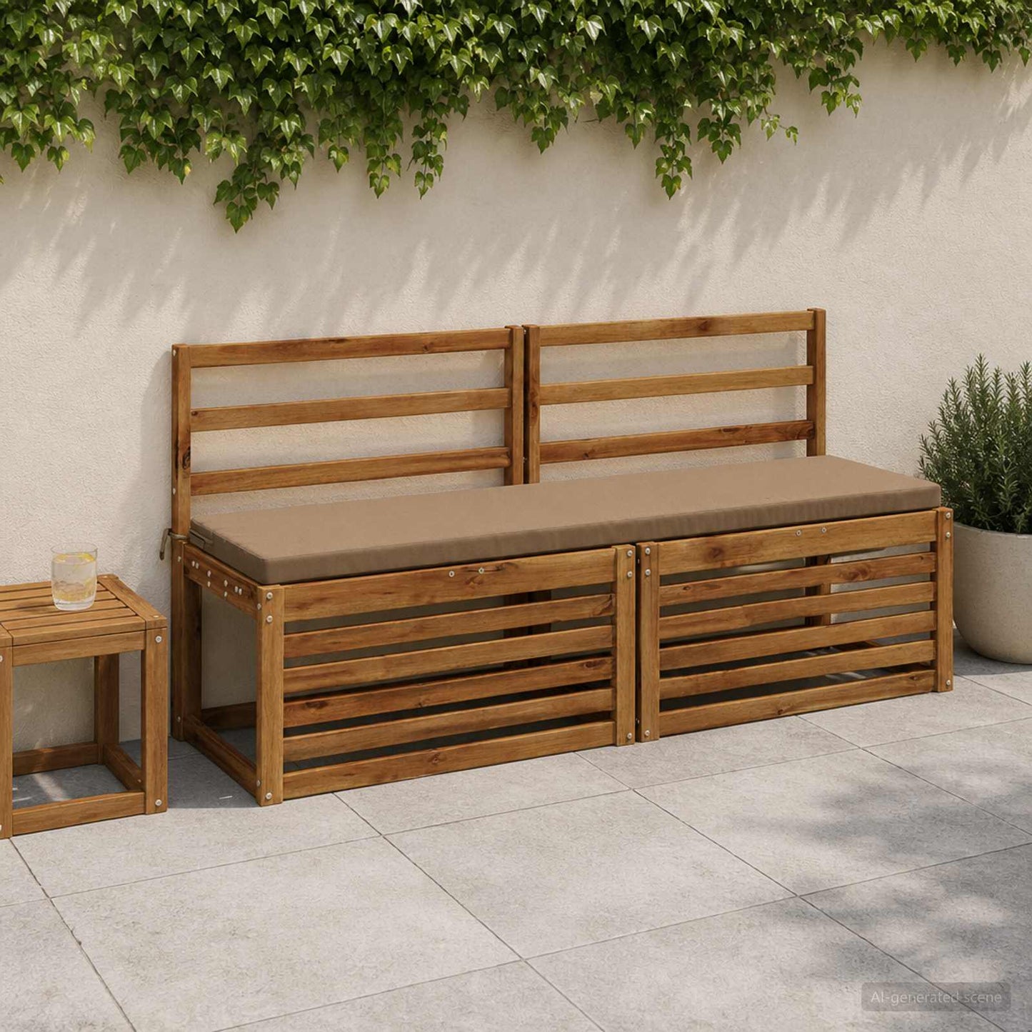 Bench Cushion SOEST 100% Polyester Taupe 150 x 40 x 5 cm