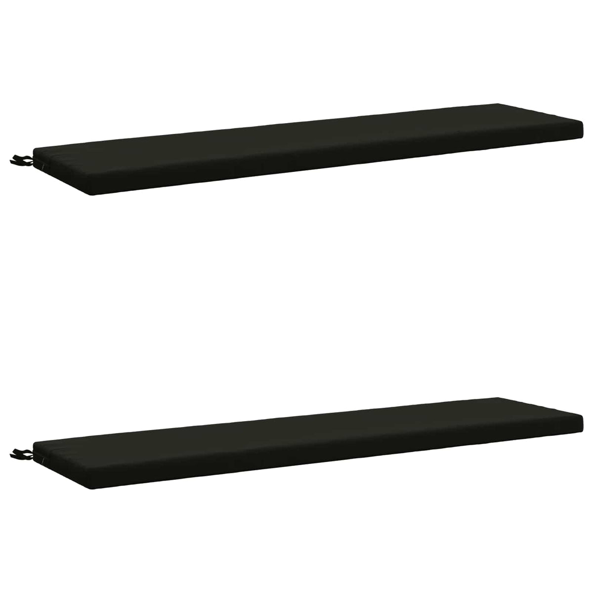Bench Cushions SOEST 2 pcs 100% Polyester Black 150 x 40 x 5 cm