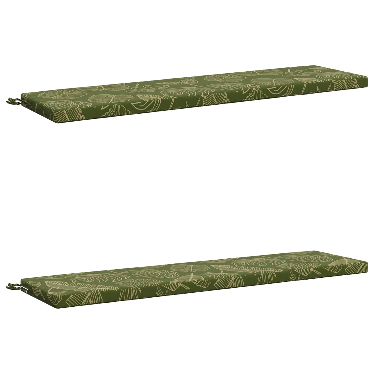 Bench Cushions SOEST 2 pcs 100% Polyester Leaf Design