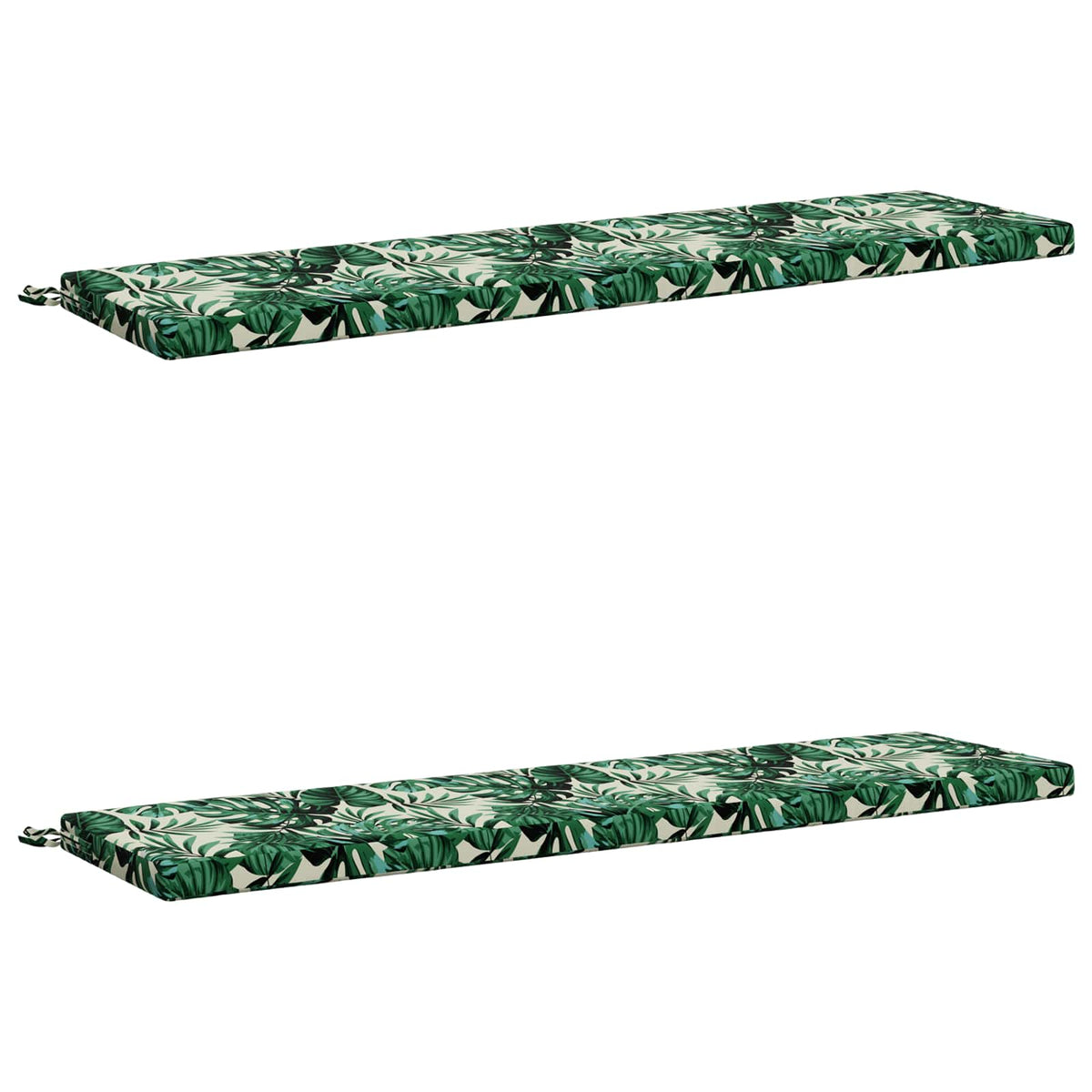2-Piece Bench Cushions SOEST 2 pcs 100% Polyester Leaf Pattern