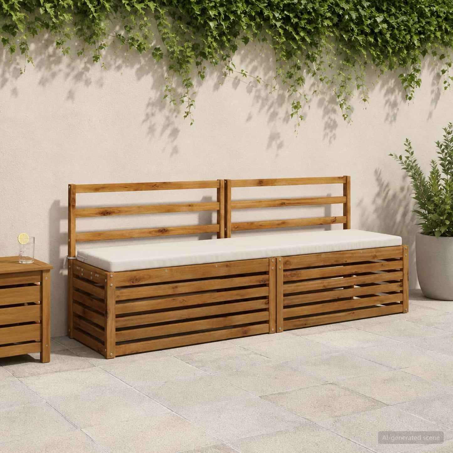 2-Piece Bench Cushions SOEST 2 pcs 100% Polyester White