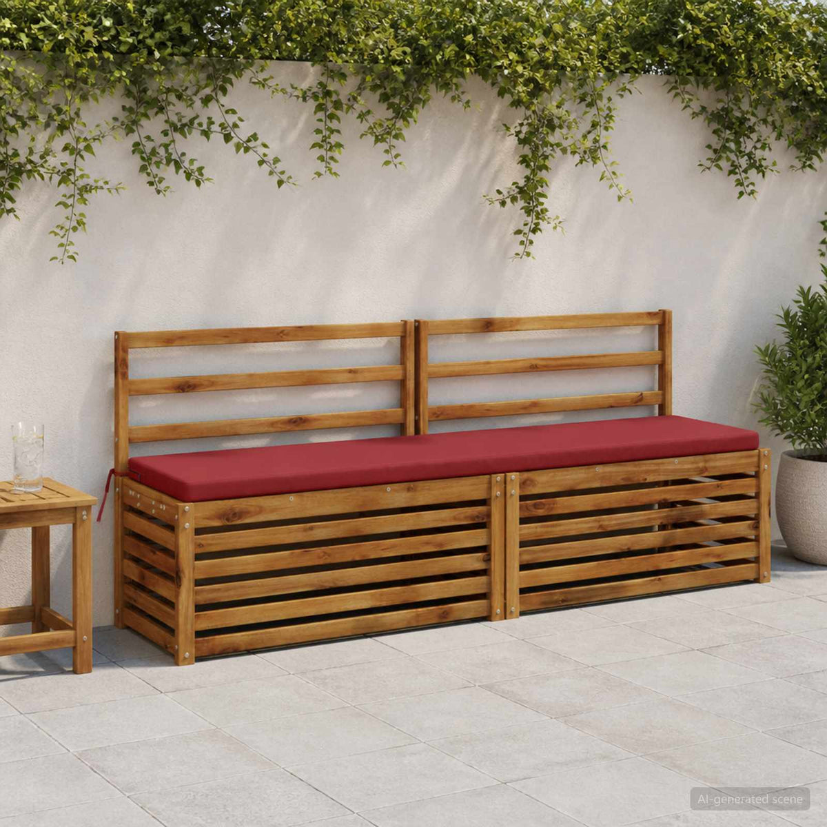Bench Cushion SOEST 100% Polyester Red 170 x 40 x 5 cm