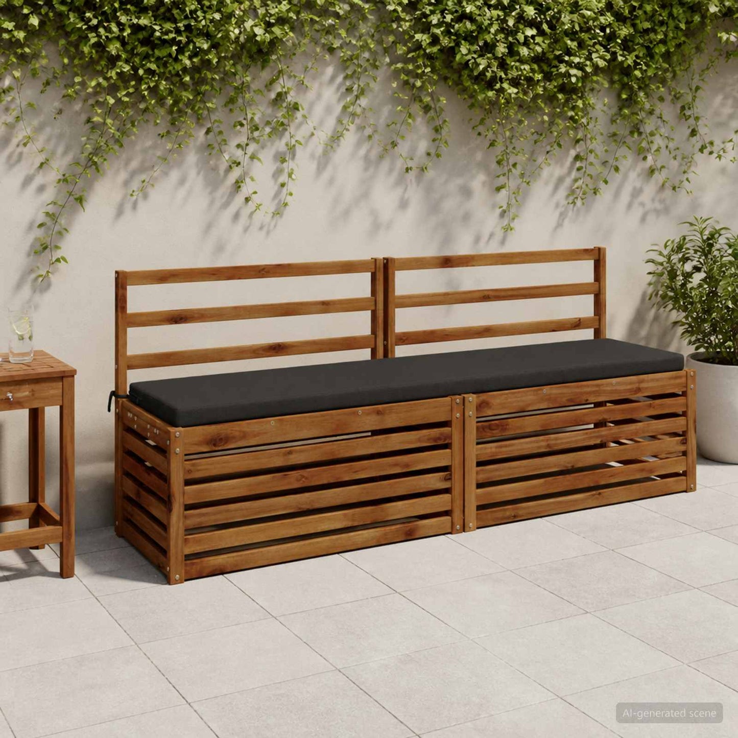 Bench Cushion SOEST 100% Polyester Anthracite 180 x 40 x 5 cm