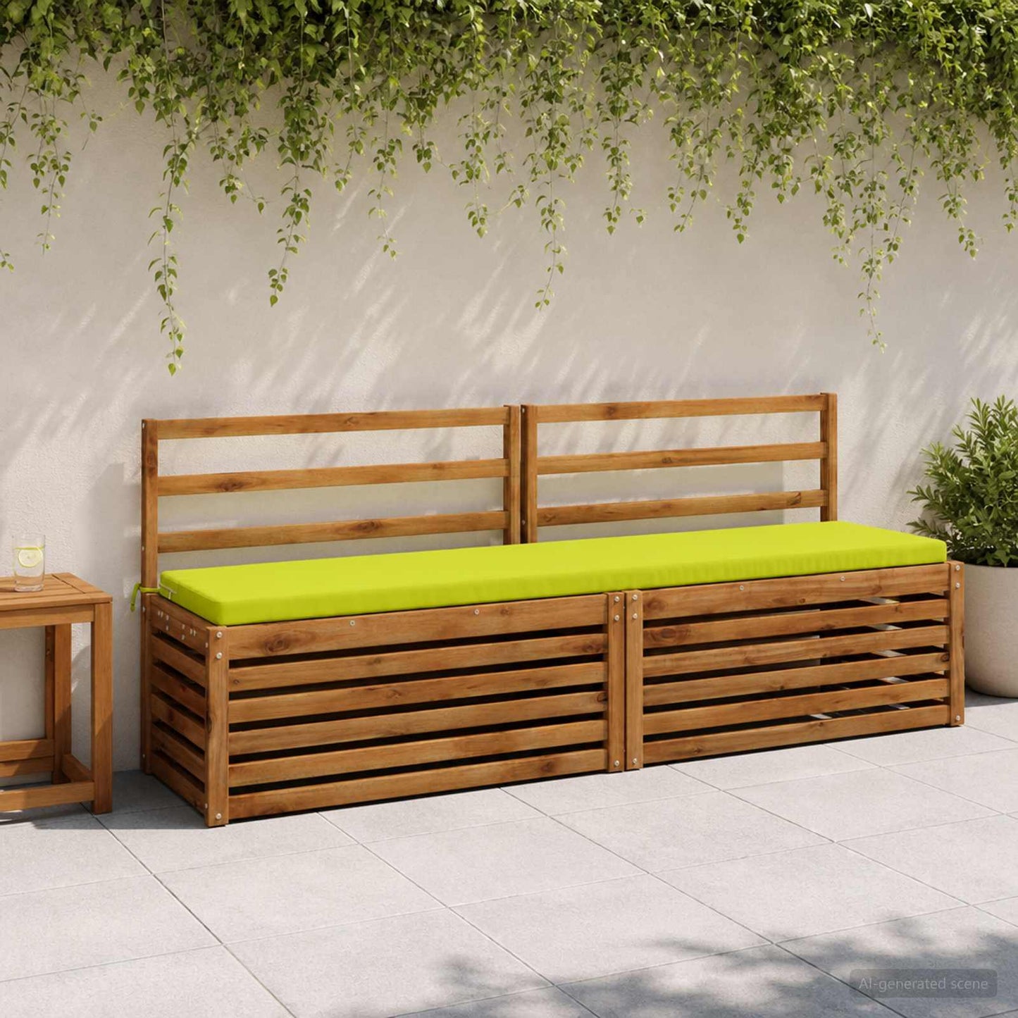 Bench Cushion SOEST 100% Polyester Bright Green 170 x 40 x 5 cm