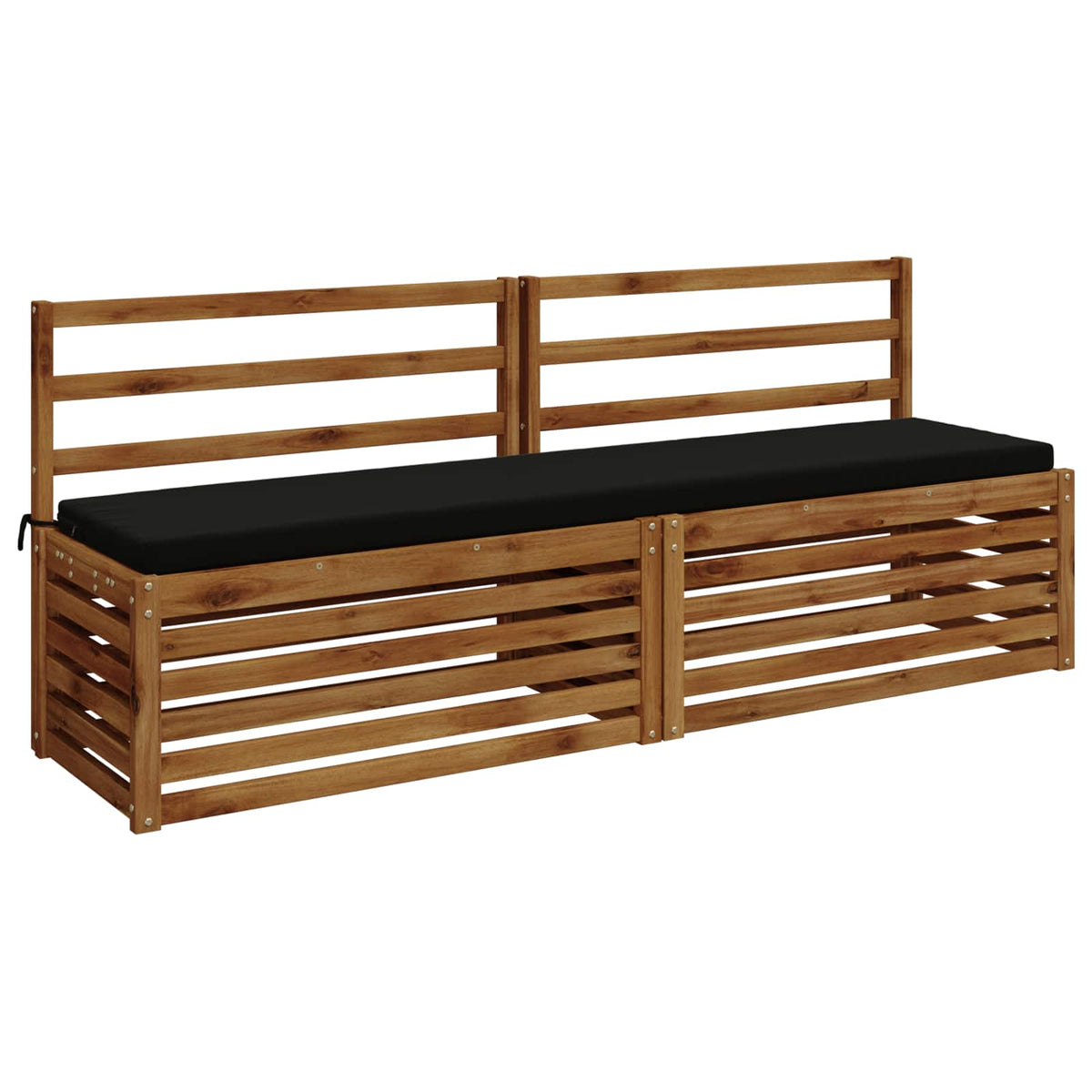 Bench Cushion SOEST 100% Polyester Black 170 x 40 x 5 cm