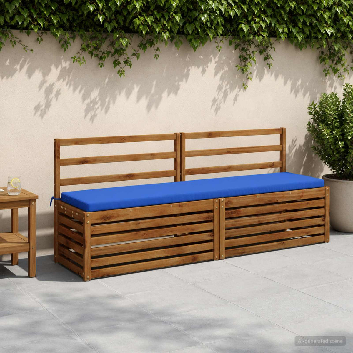 Bench Cushions SOEST 2 pcs 100% Polyester Royal Blue