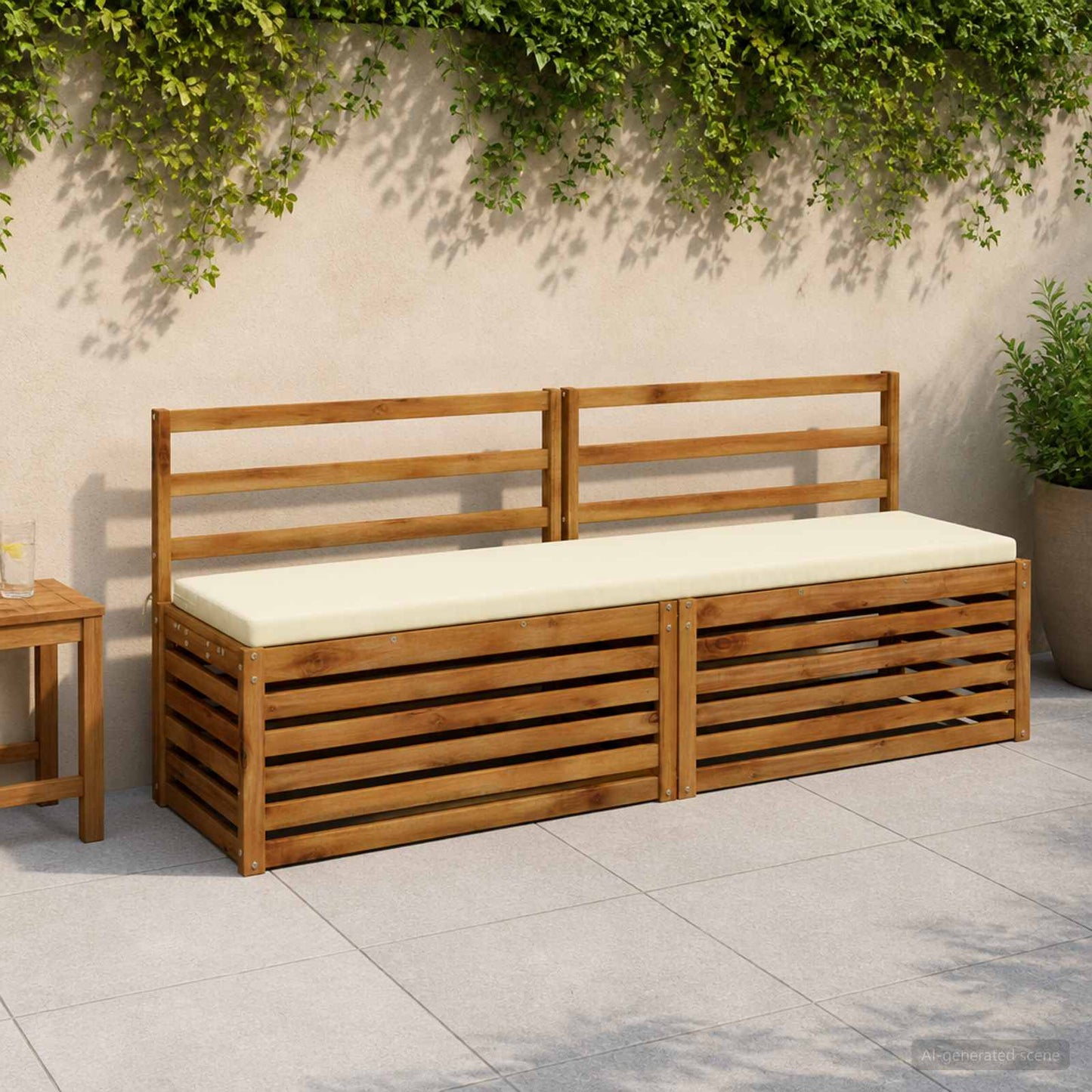 Bench Cushion SOEST 100% Polyester Cream 200 x 40 x 5 cm