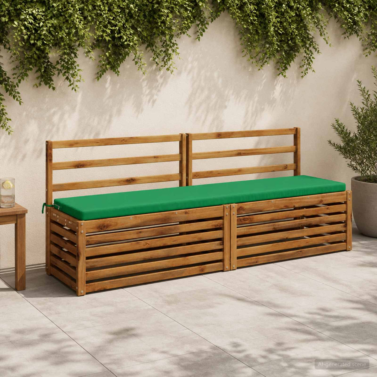 Bench Cushion SOEST 100% Polyester Green 170 x 40 x 5 cm