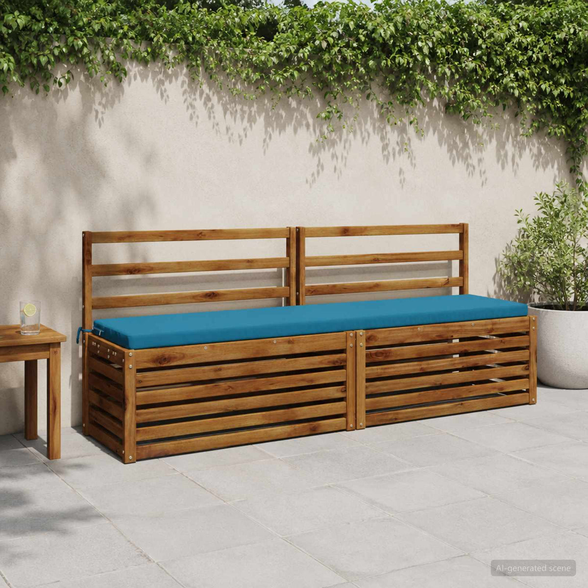 2-Piece Bench Cushions SOEST 2 pcs 100% Polyester Light Blue