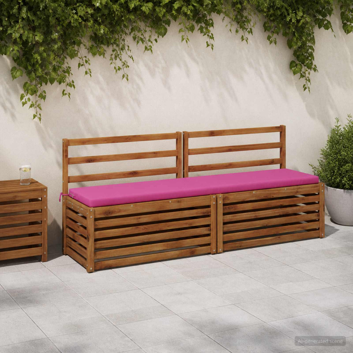 Bench Cushion SOEST 100% Polyester Pink 180 x 40 x 5 cm