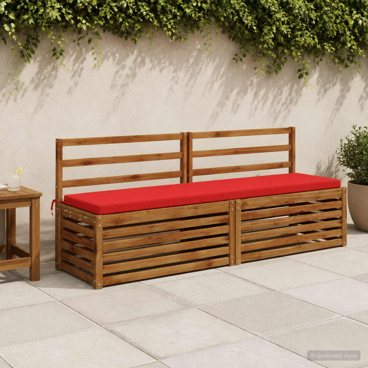 Bench Cushions SOEST 2 pcs 100% Polyester Red 170 x 40 x 5 cm