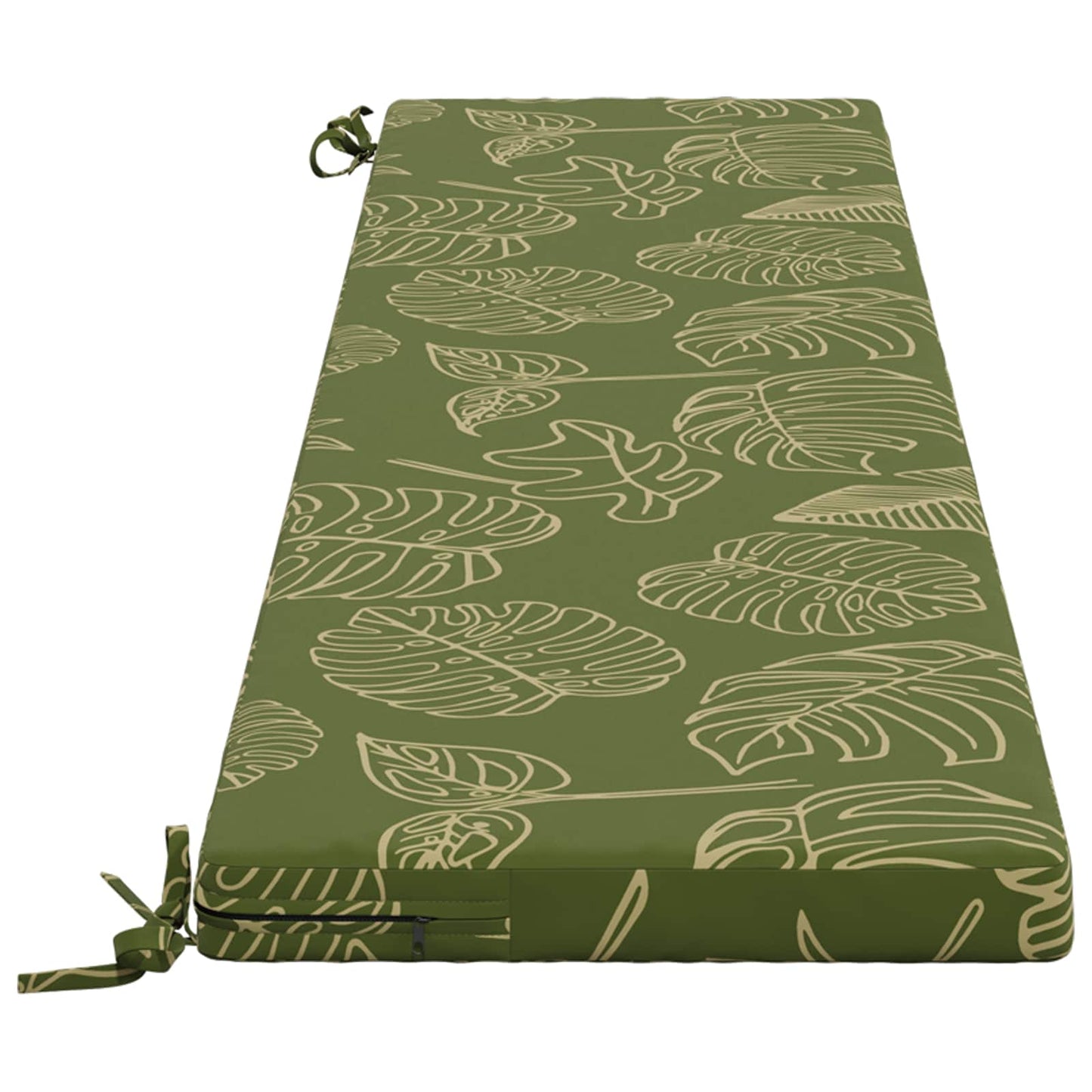 Bench Cushion SOEST 100% Polyester Leaf Design 180 x 40 x 5 cm