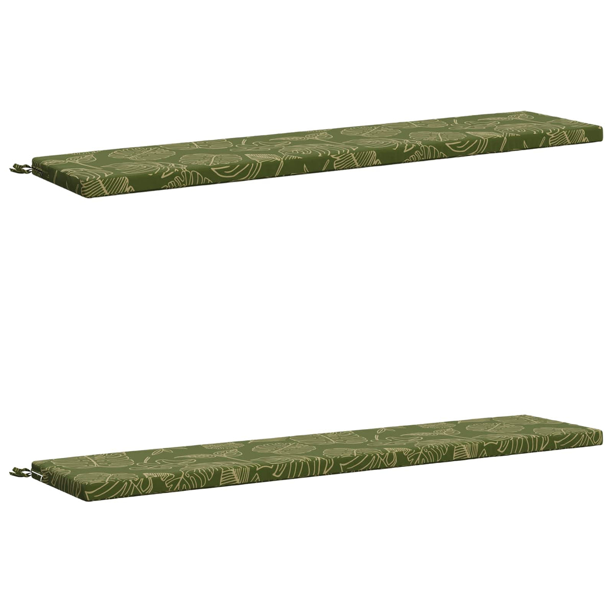 2-Piece Bench Cushions SOEST 2 pcs 100% Polyester Leaf Design