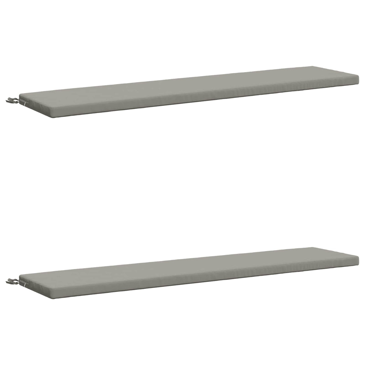 Bench Cushions SOEST 2 pcs 100% Polyester Grey 200 x 40 x 5 cm