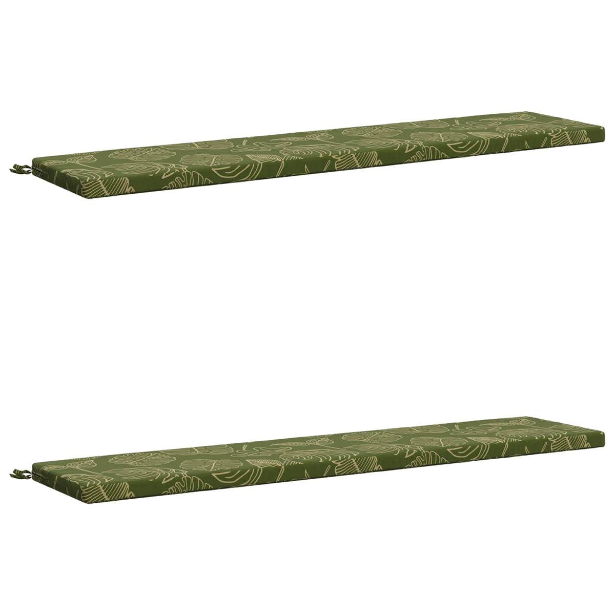 2-Piece Bench Cushions SOEST 2 pcs 100% Polyester Leaf Design