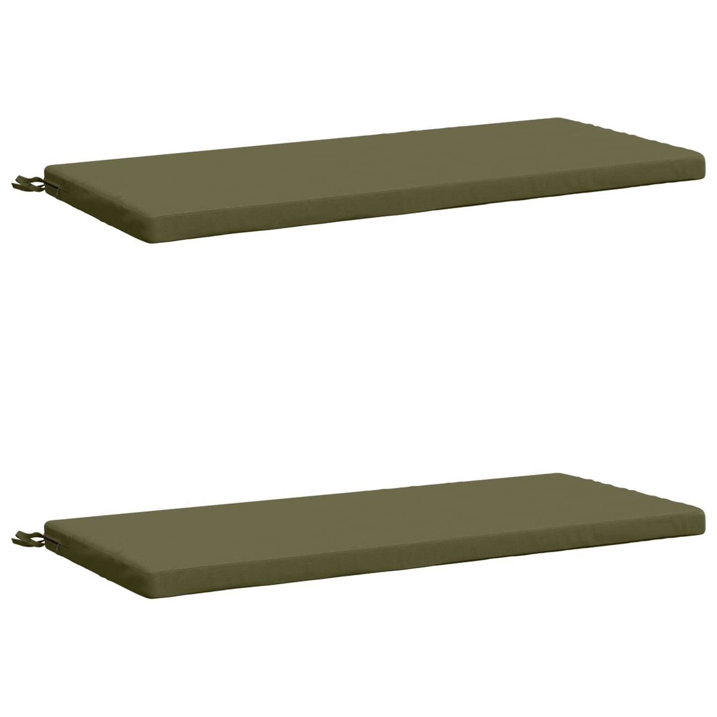 2-Piece Bench Cushions SOEST 2 pcs 100% Polyester Olive Green