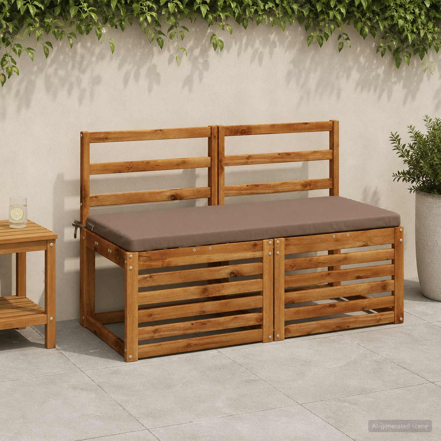 Bench Cushion SOEST 100% Polyester Taupe 110 x 50 x 5 cm