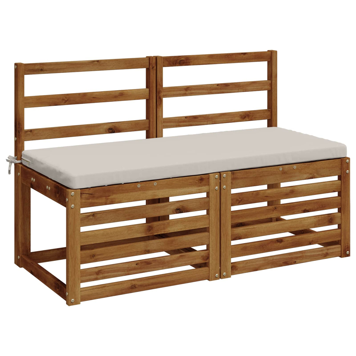 Bench Cushions SOEST 2 pcs 100% Polyester White 110 x 50 x 5 cm